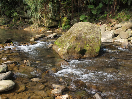 River landscape around the Queens Town at New Taipei City, Taiwan
