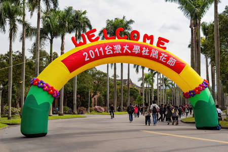 Taipei, MAR 5, 2011 - Entrance sign of the Azalea Festival 2011のeditorial素材