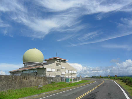 Sunny view of the Kenting Meteorological Radar Observatory at Taiwanのeditorial素材