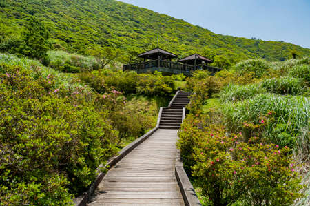 Beautiful landscape around Yangmingshan at Taipei, Taiwanの写真素材