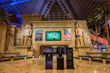 Las Vegas, SEP 15, 2020 - Interior view of the Luxor Hotel & Casinoのeditorial素材