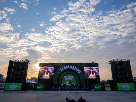 Taipei, APR 29, 2012 - Morning view of the Nike's Be Amazing 5K race eventのeditorial素材