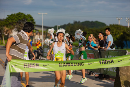 Taipei, APR 29, 2012 - Morning view of the Nike's Be Amazing 5K race event