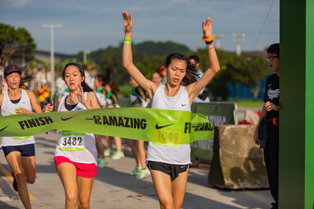 Taipei, APR 29, 2012 - Morning view of the Nike's Be Amazing 5K race event