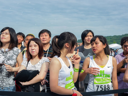 Taipei, APR 29, 2012 - Morning view of the Nike's Be Amazing 5K race event