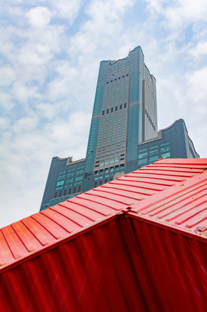 Sunny view of the 85 building at Kaohsiung, Taiwan