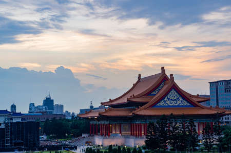 Sunset view of the National Concert Hall at Taipei, Taiwanのeditorial素材