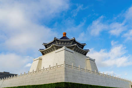 Morning sunny view of the National Chiang Kai-shek Memorial Hall at Taipei, Taiwanのeditorial素材