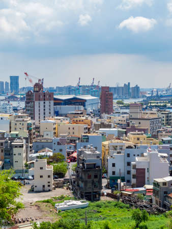 Kaosiung, SEP 9, 2012 - High angle view of the Cijin District cityscapeのeditorial素材