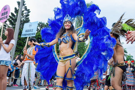Taipei, OCT 18, 2013 - Rio Carnival Style Dream Parade at Taiwan