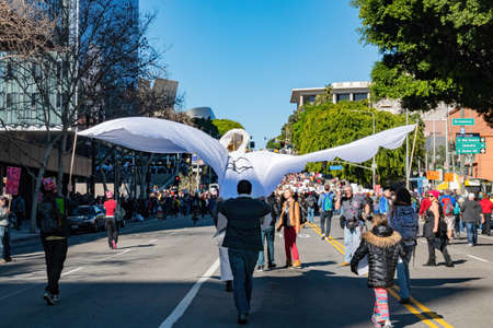 Los Angeles, JAN 21, 2017 -Women March in downtownのeditorial素材