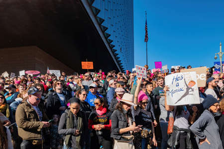 Los Angeles, JAN 21, 2017 -Women March in downtownのeditorial素材