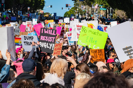 Los Angeles, JAN 21, 2017 -Women March in downtown