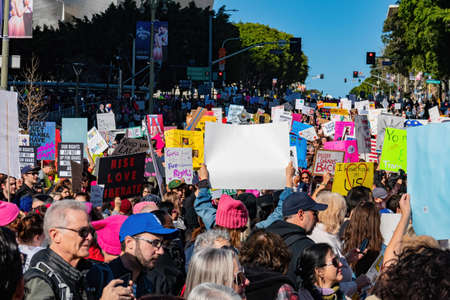 Los Angeles, JAN 21, 2017 -Women March in downtownのeditorial素材