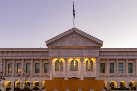 Sunset view of the Supreme Court of Nevada at Clark County