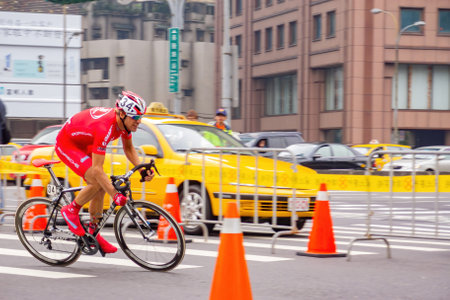 Taipei, MAR 10, 2012 - Cloudy view of the Taipei bicycle competitionのeditorial素材