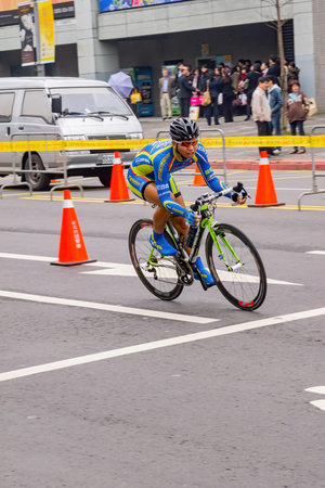 Taipei, MAR 10, 2012 - Cloudy view of the Taipei bicycle competition