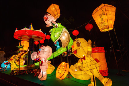 Taipei, MAR 2, 2013 - Night view of the Taipei Lantern Festival
