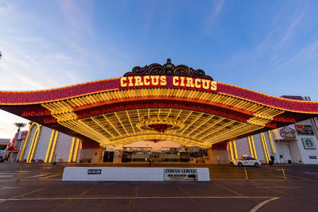 Las Vegas, JAN 8, 2021 - Exterior view of the Circus Circus Hotel and Casinoのeditorial素材