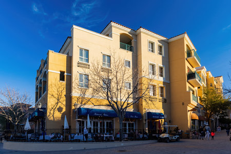 Las Vegas, JAN 16, 2021 - Luna Rossa restaurant in Lake Las Vegasのeditorial素材