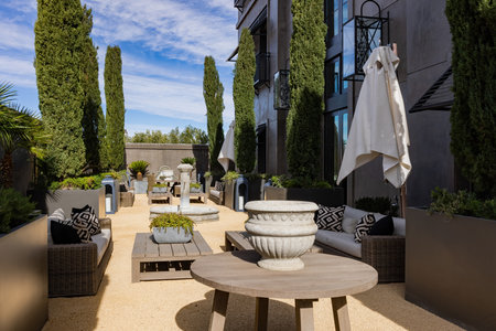 Las Vegas, JAN 18, 2021 - Sunny exterior view of the RH Furniture store in Tivoli Villageのeditorial素材