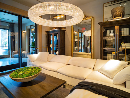 Las Vegas, JAN 18, 2021 - Interior view of the RH Furniture store in Tivoli Village