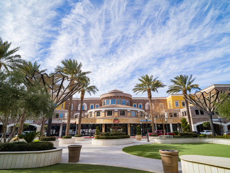 Las Vegas, JAN 18, 2021 - Sunny exterior view of the Tivoli Villageのeditorial素材