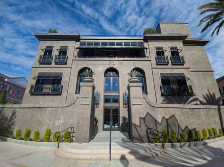 Las Vegas, JAN 18, 2021 - Sunny exterior view of the RH Furniture store in Tivoli Villageのeditorial素材