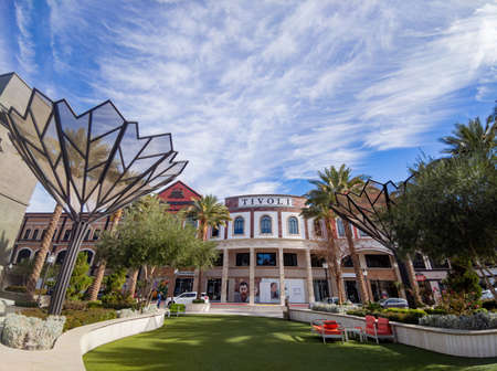 Las Vegas, JAN 18, 2021 - Sunny exterior view of the Tivoli Villageのeditorial素材