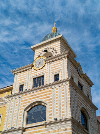 Las Vegas, JAN 18, 2021 - Sunny exterior view of the Tivoli Village