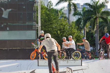 Taipei, JUL 29, 2012 - Nike extreme bicycle performance at Chiang Kai-shek Memorial Hallのeditorial素材