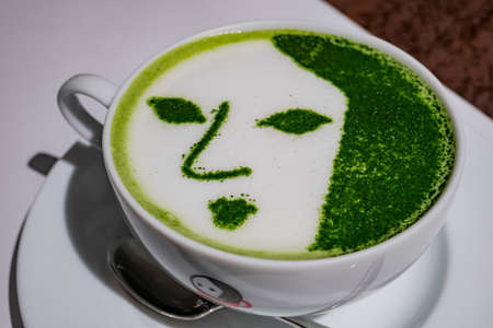 Kyoto, DEC 20, 2016 - Close up shot of the famous yojiya Geisha shape coffeeのeditorial素材