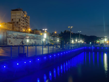 Sunset landscape around the Dadaocheng Wharf area at Taipei, Taiwanのeditorial素材