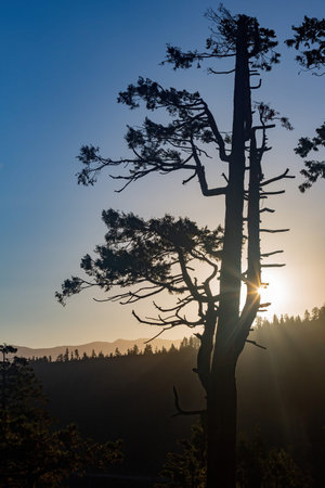 Sun rise landscape around the Emerald Bay of Lake Tahoe at Nevada, USA