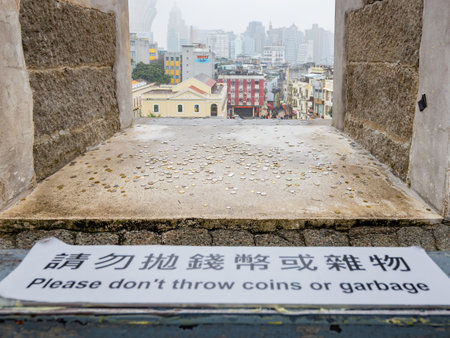 Cloudy view of the Ruins of St. Paul's at Macau, Chinaのeditorial素材