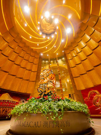 Macau, JAN 24, 2012 - Exterior view of the MGM Macauのeditorial素材