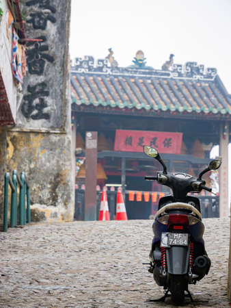Macau, JAN 26, 2012 - Exterior view of the Na Tcha Templeのeditorial素材