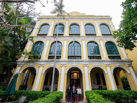 Macau, JAN 26, 2012 - Exterior view of the Sir Robert Ho Tung Library