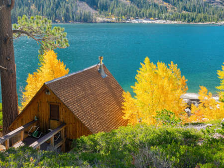 Sunny view of the beautiful landscape around Echo Lake at Lake Tahoe Area, Nevadaのeditorial素材