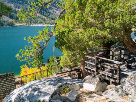 Sunny view of the beautiful landscape around Echo Lake at Lake Tahoe Area, Nevadaのeditorial素材