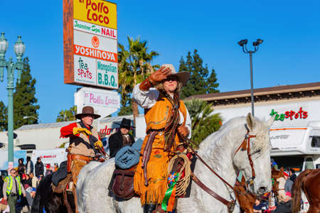 Pasadena, JAN 1, 2016 - Sunny view of the famous Rose Paradeのeditorial素材