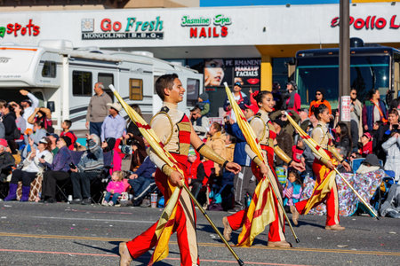Pasadena, JAN 1, 2016 - Sunny view of the famous Rose Paradeのeditorial素材
