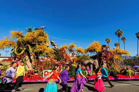 Pasadena, JAN 1, 2016 - Sunny view of the famous Rose Parade