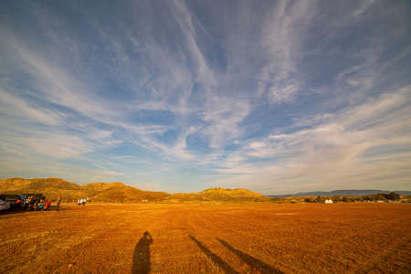 Sunset landscape at Lake Skinner Recreation Area, Californiaのeditorial素材