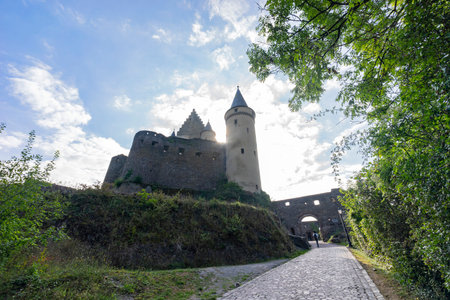 The beautiful and historical Vianden Castle, Luxembourgのeditorial素材