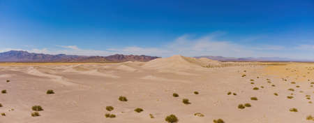 Aerial view of the Amargosa Sand Dunes in a hot day at Nevadaの写真素材