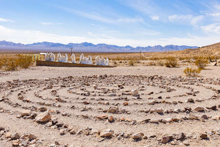 Beatty, MAR 17, 2021 - Labyrinth art in Goldwell Open Air Museumのeditorial素材