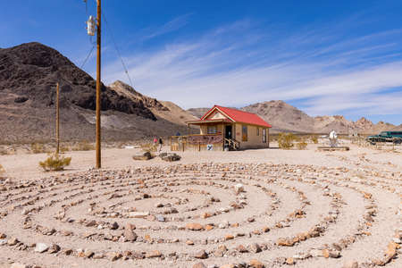 Beatty, MAR 17, 2021 - Labyrinth art in Goldwell Open Air Museumのeditorial素材