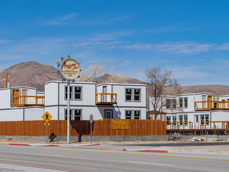 Beatty, MAR 17, 2021 - Sunny view of the Atomic Innのeditorial素材