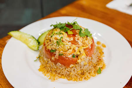 Close up shot of Thai style crab fried rice at Las Vegas, Nevadaの写真素材